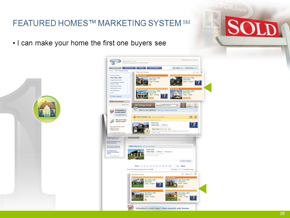 I can make your home the first one buyers see FEATURED HOMES™ MARKETING SYSTEM SM 29