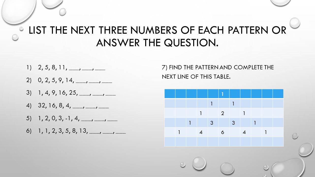 F A T R N T Ep N I D A Much Of Mathematics Is Based On Patterns So It Is Important To Study Patterns In Math We Use Patterns To Understand Our World Ppt Download