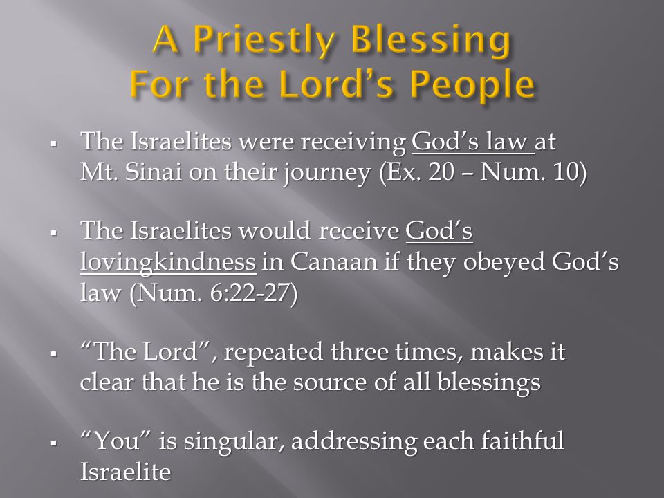  The Israelites were receiving God’s law at Mt. Sinai on their journey (Ex.