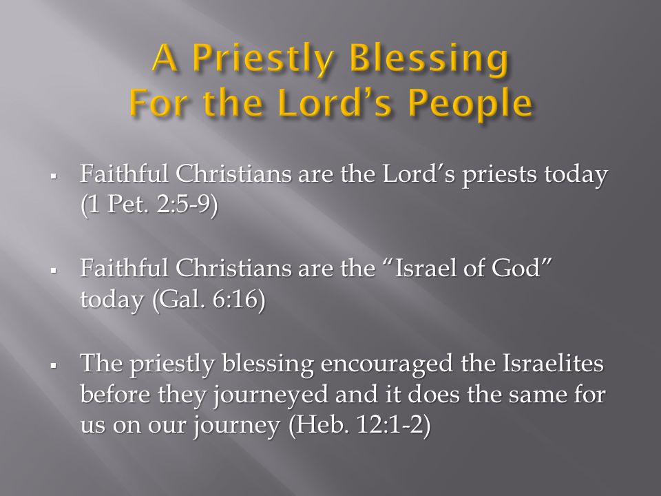  Faithful Christians are the Lord’s priests today (1 Pet.