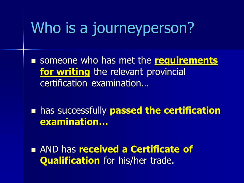 Who is a journeyperson.