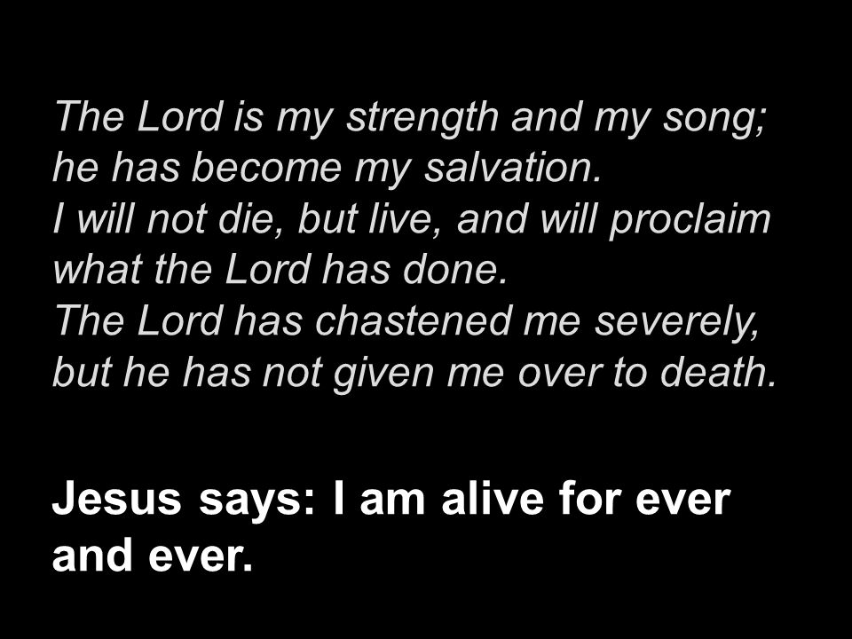 The Lord is my strength and my song; he has become my salvation.