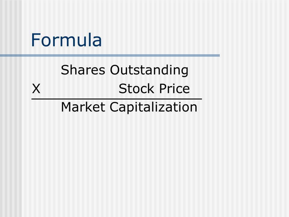 Market Capitalization. Calculating Market Cap Market ...