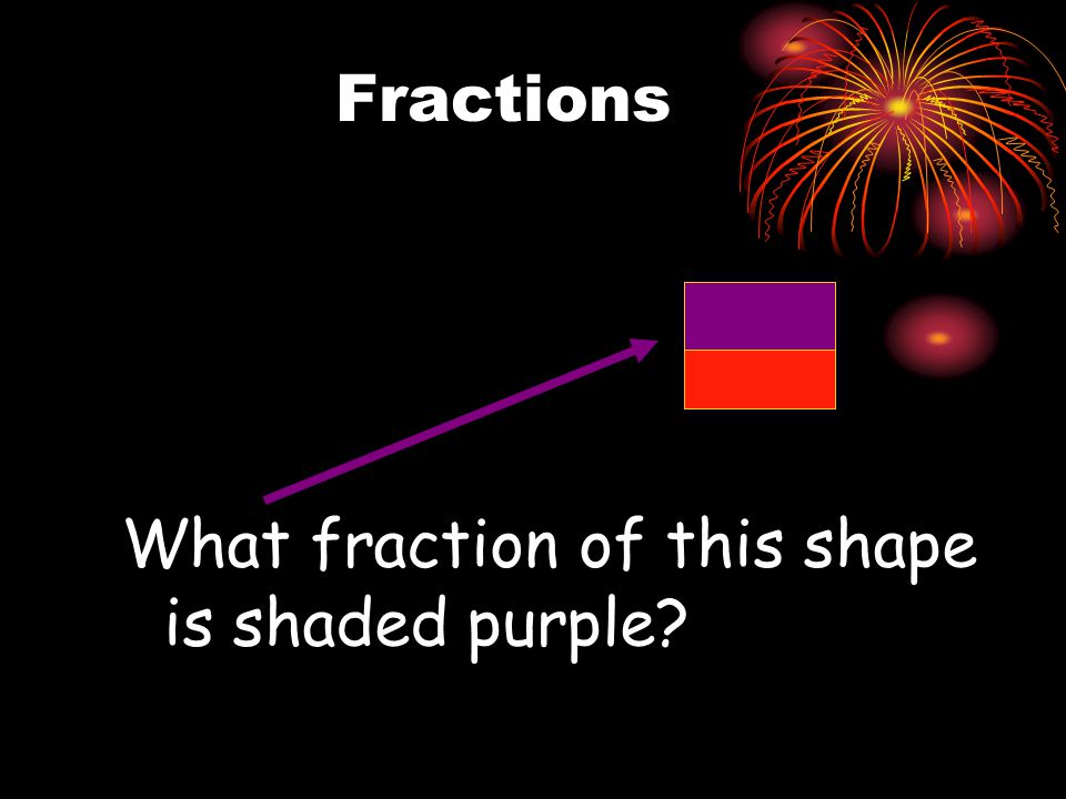Fractions What fraction of this shape is shaded purple
