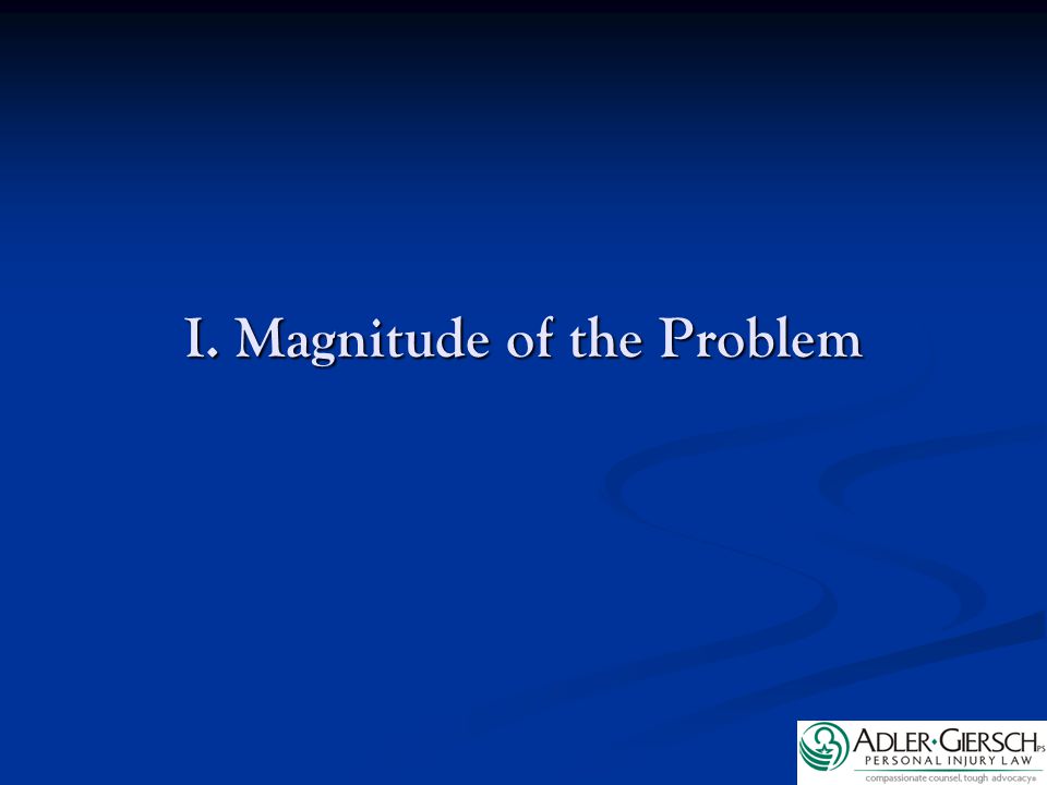 I. Magnitude of the Problem