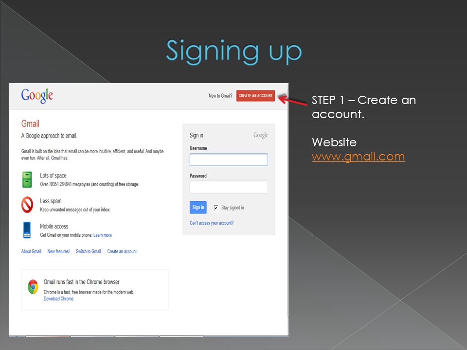 STEP 1 – Create an account. Website