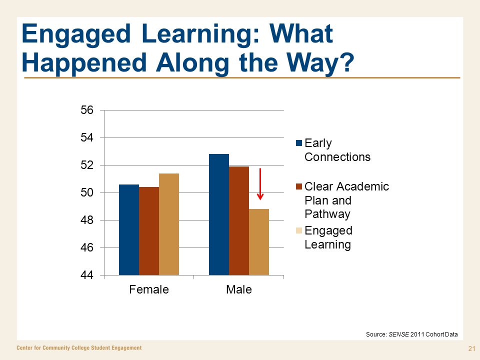 Engaged Learning: What Happened Along the Way 21 Source: SENSE 2011 Cohort Data