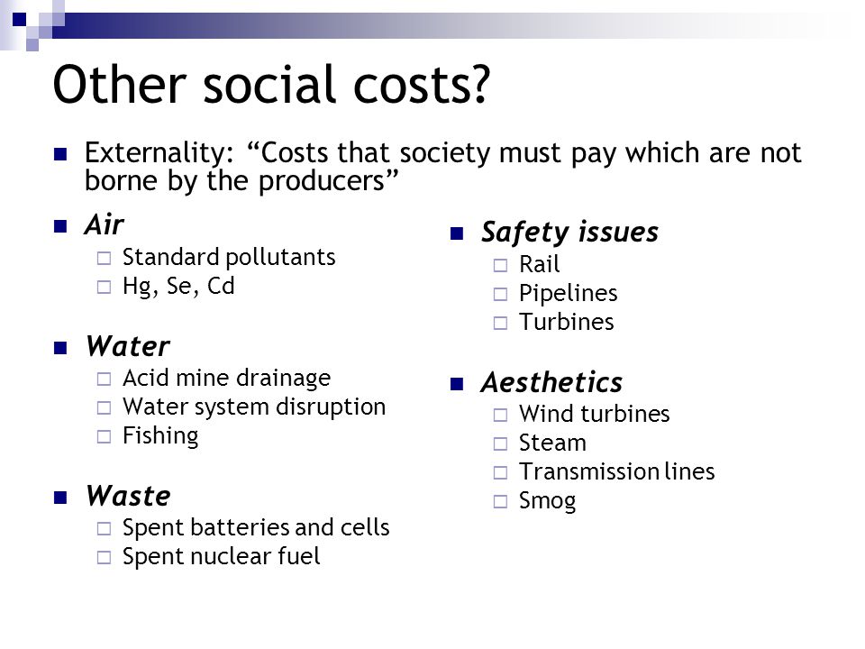 Other social costs.