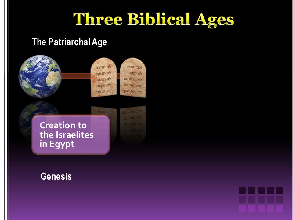 The Patriarchal Age Genesis Creation to the Israelites in Egypt
