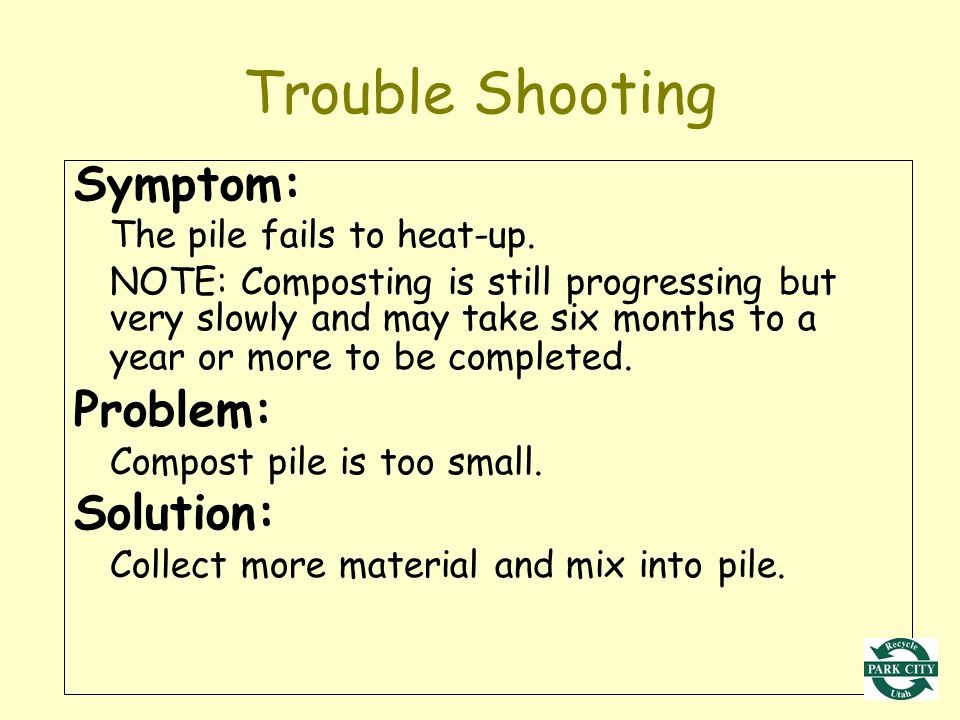 Trouble Shooting Symptom: The pile fails to heat-up.