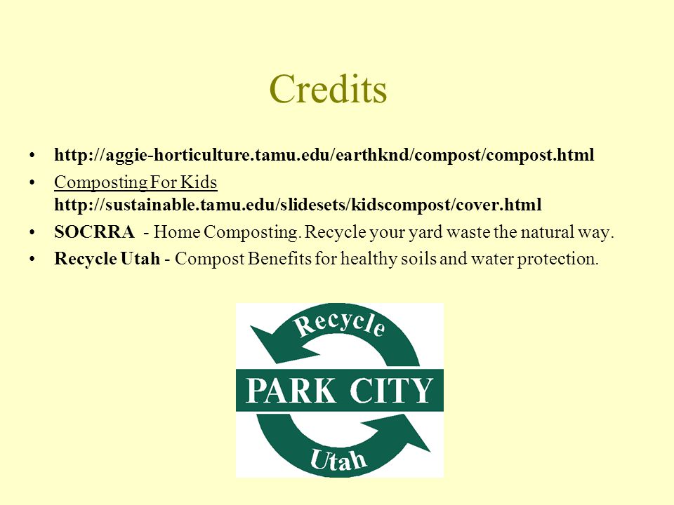 Credits   Composting For Kids   SOCRRA - Home Composting.