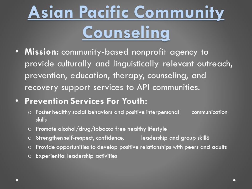 Wives asian pacific community counseling
