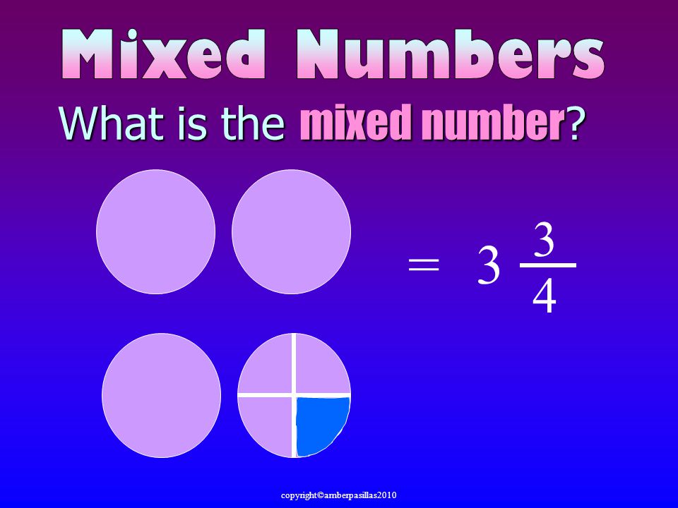 What is the mixed number =3 3 4