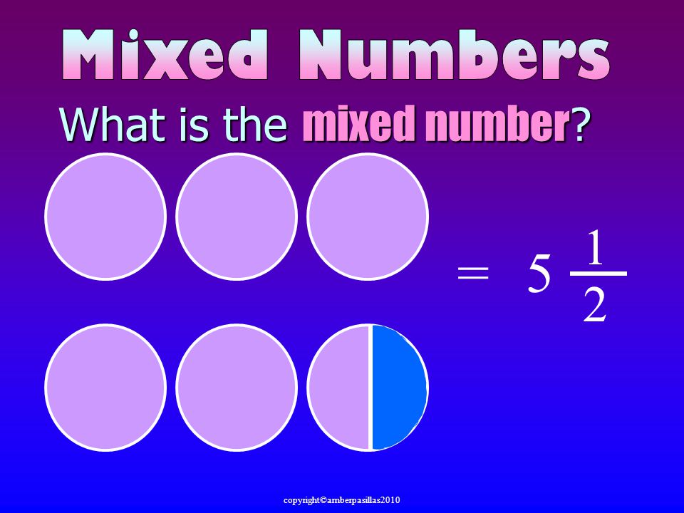 What is the mixed number =5 1 2 copyright©amberpasillas2010