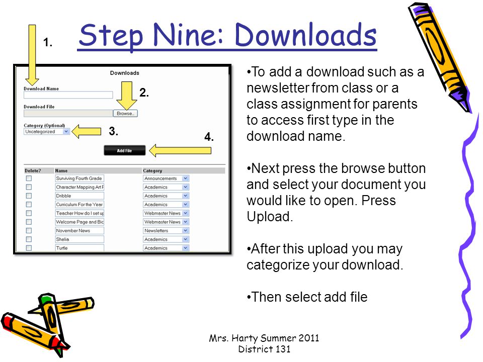 Step Nine: Downloads Mrs.