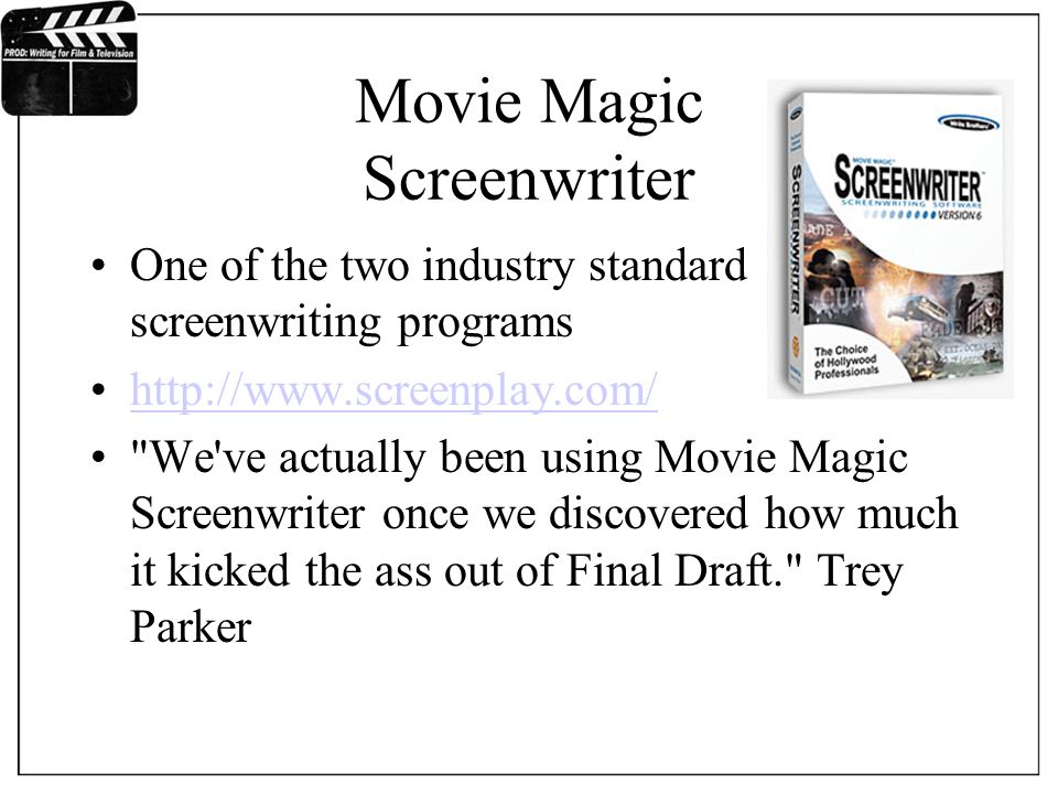 movie magic screenwriter tutorial