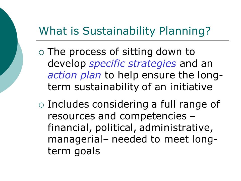 What is Sustainability Planning.