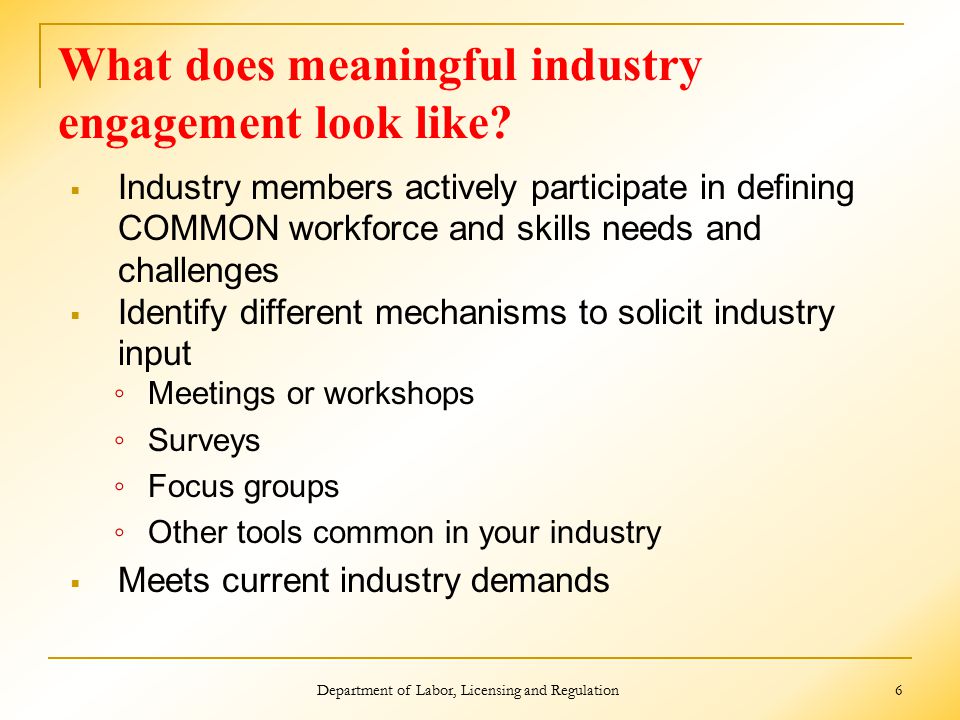 What does meaningful industry engagement look like.