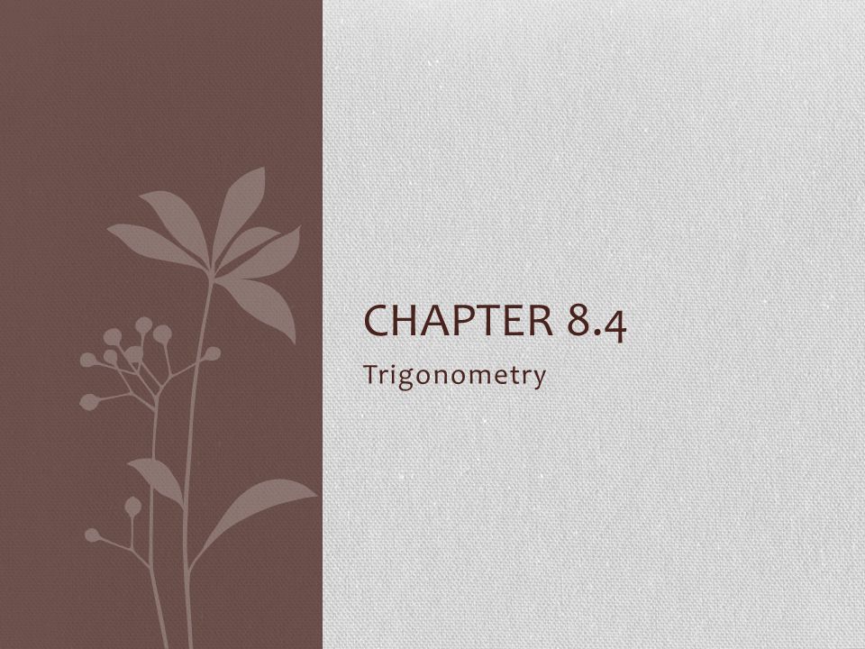 Trigonometry CHAPTER 8.4