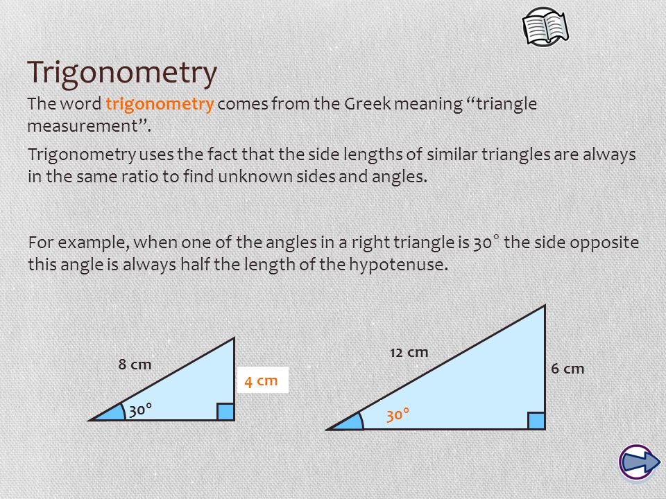 Trigonometry The word trigonometry comes from the Greek meaning triangle measurement .