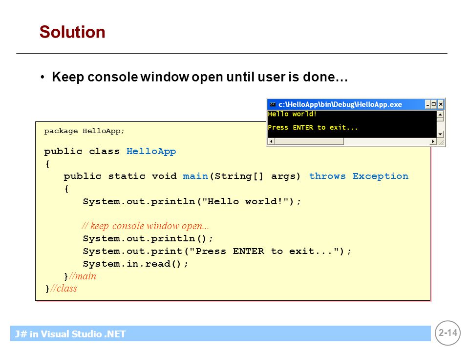 Lecture 2: An Introduction to J# . 2 MicrosoftIntroducing CS  # in Visual  2-2 Objectives “ is based on  . - ppt download