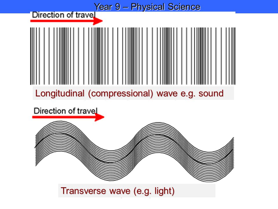 Year 9 – Physical Science Year 9 – Physical Science Longitudinal (compressional) wave e.g.