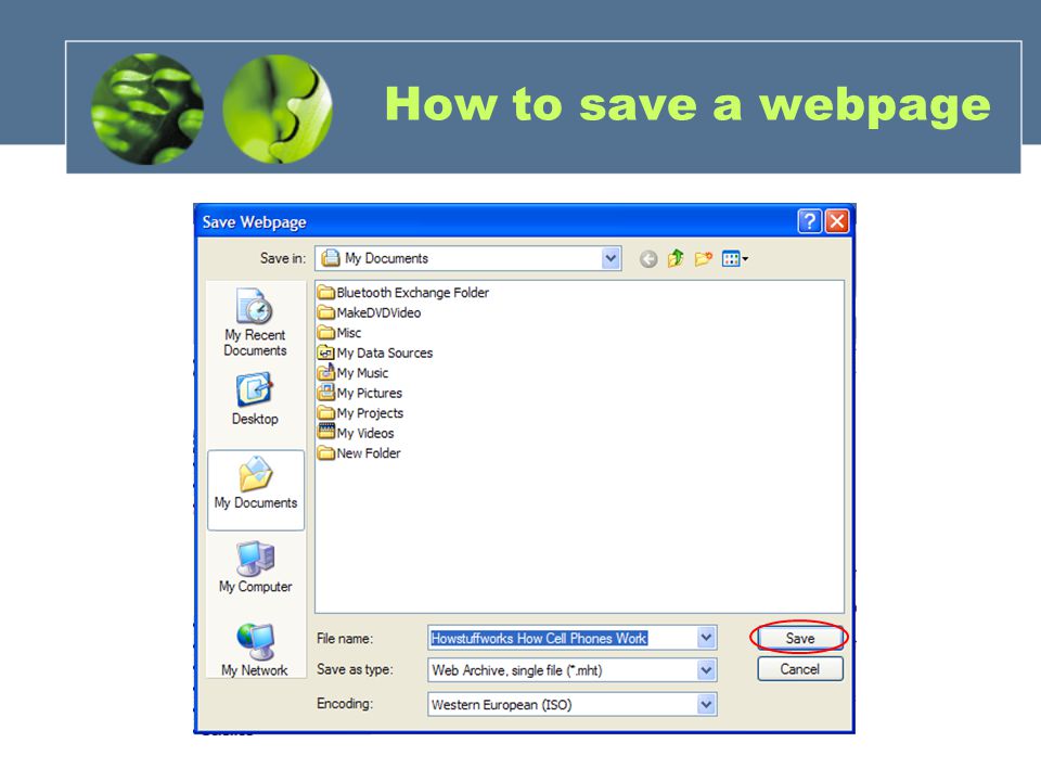 How to save a webpage