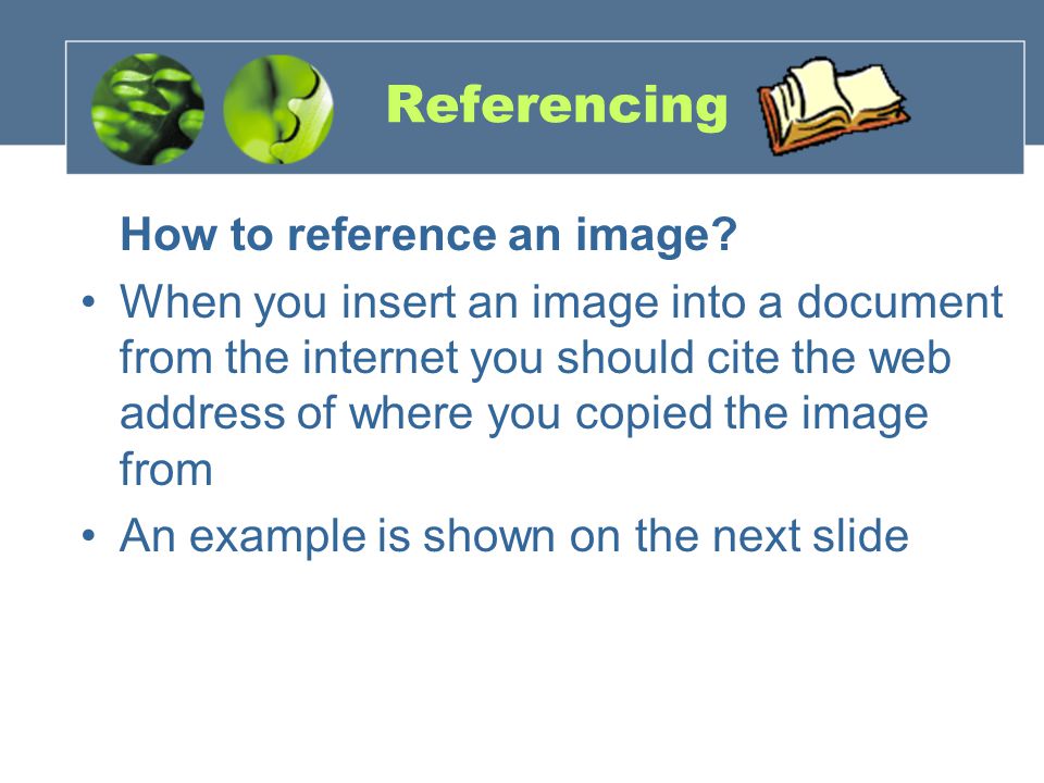 Referencing How to reference an image.