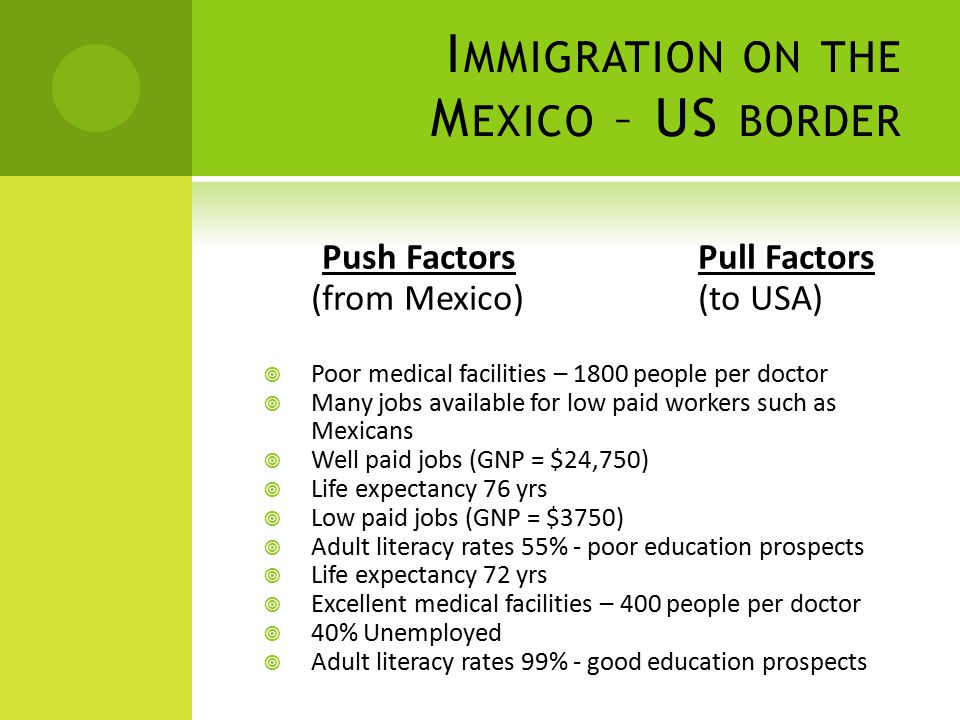 push factors of mexico