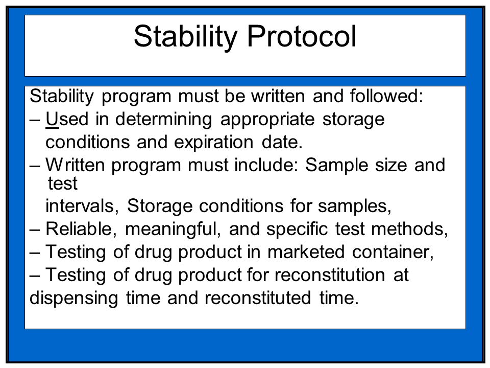 requirements for expiration dating and stability testing