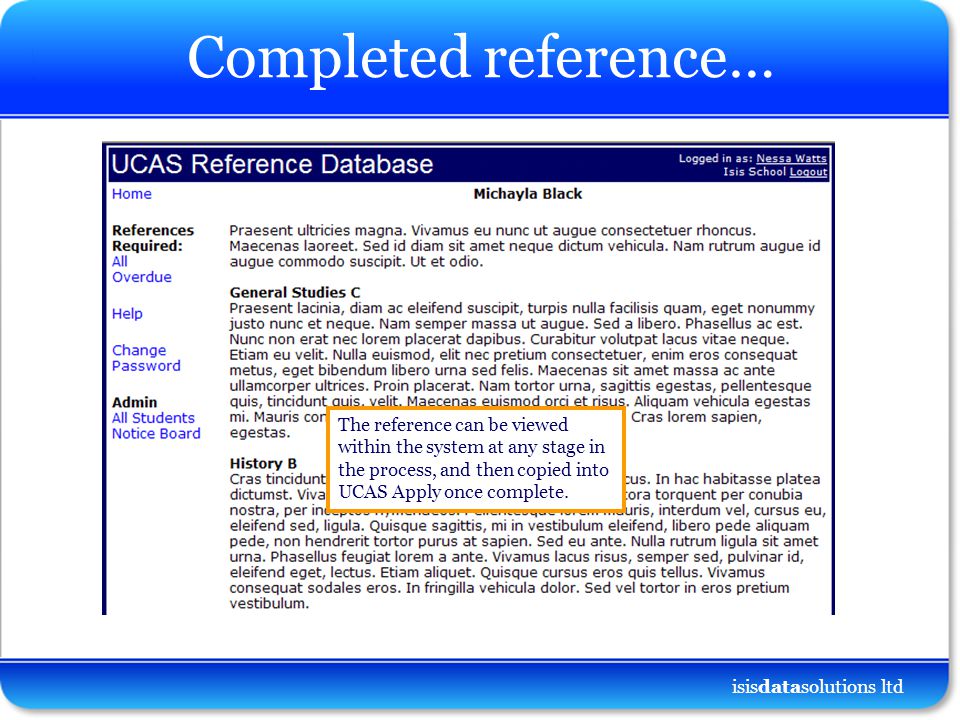 References examples. Reference example