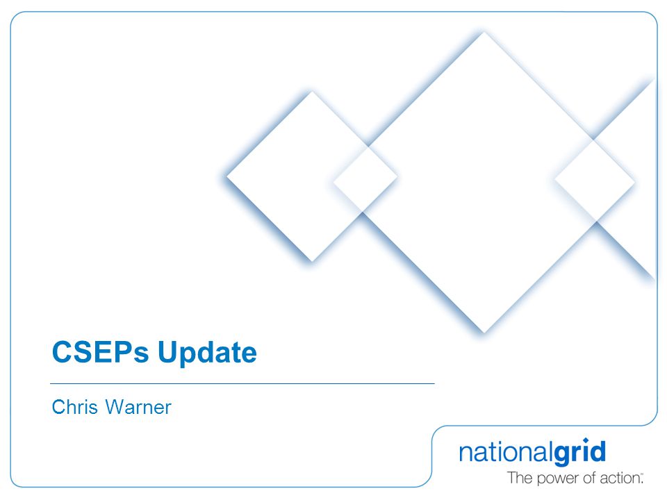 CSEPs Update Chris Warner