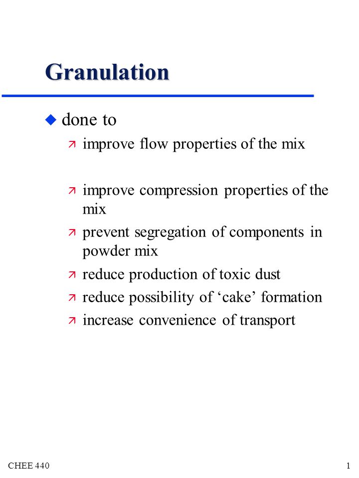 The Toxic Mix Of Segregation And >> Chee Granulation U Done To Improve Flow Properties Of The Mix The Toxic Mix Of Segregation And >> Chee Granulation U Done To Improve Flow Properties Of The Mix