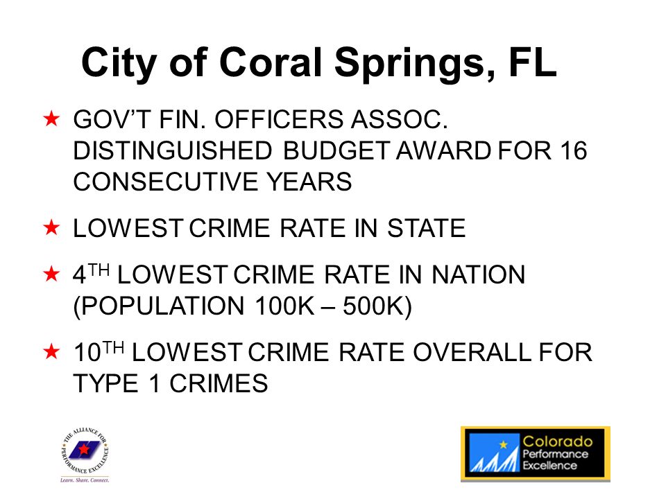 State Program Logo City of Coral Springs, FL  GOV’T FIN.