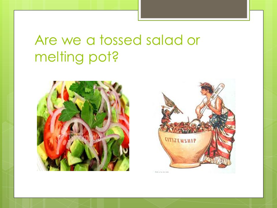 Are we a tossed salad or melting pot