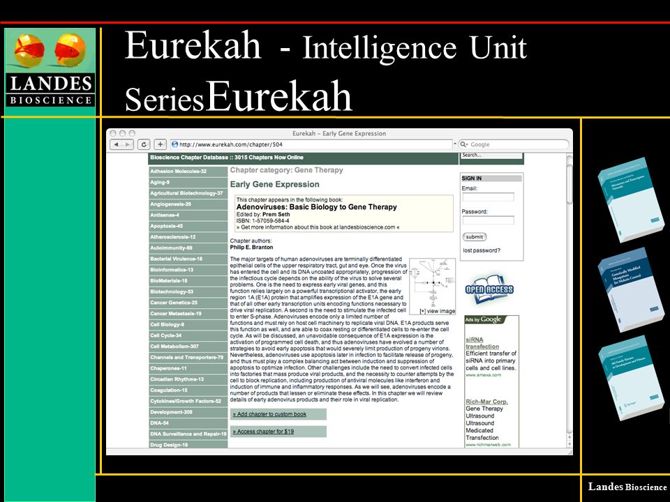 Landes Bioscience Eurekah － Intelligence Unit Series Eurekah