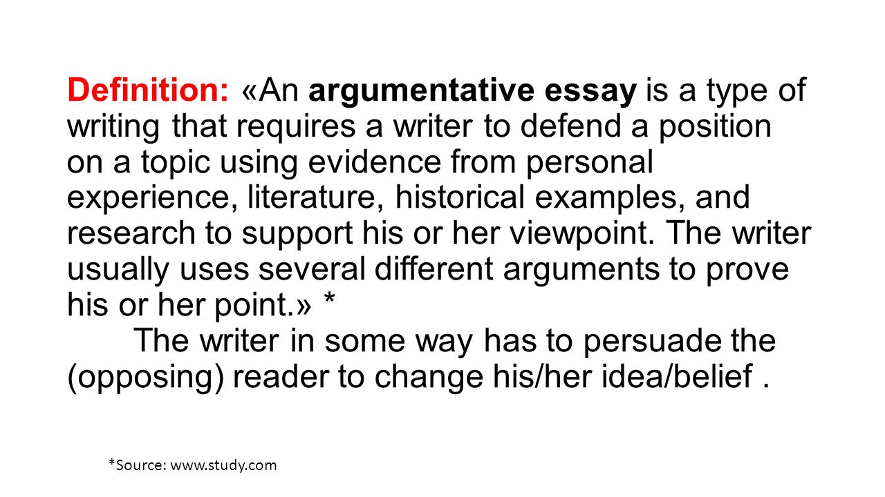arguement essay writing definiton