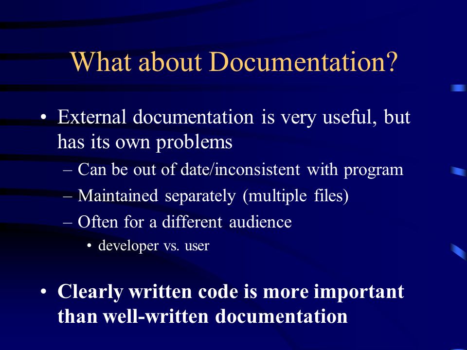 What about Documentation.