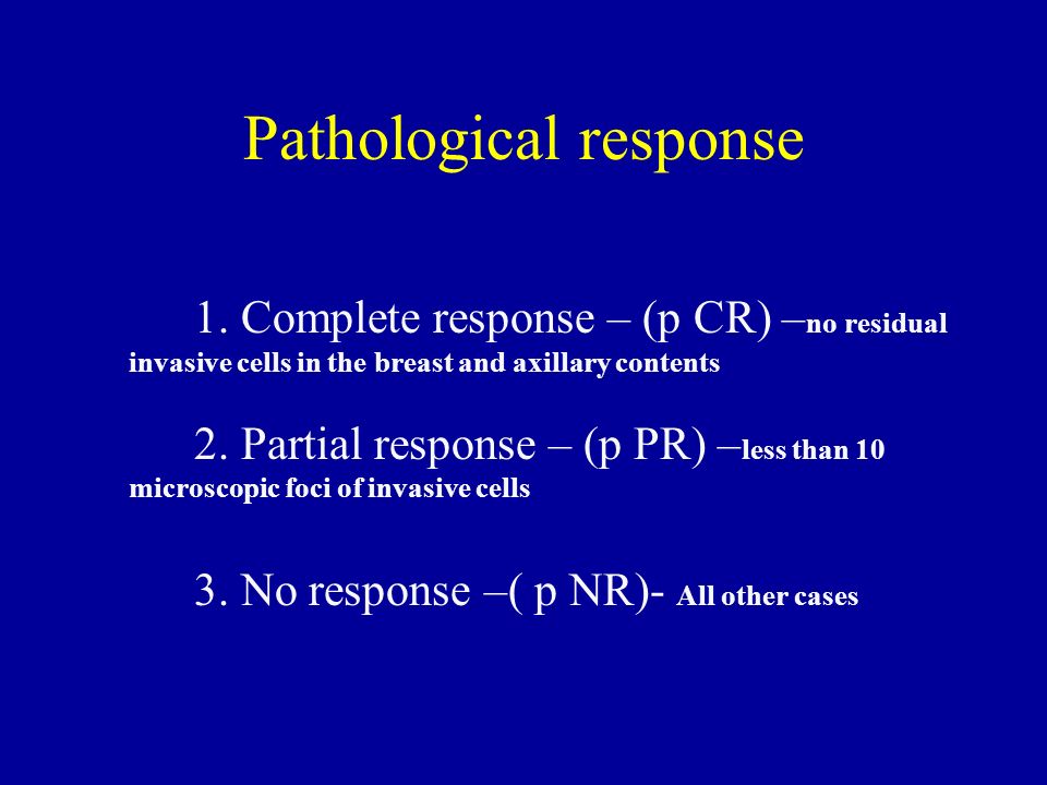 Pathological response 1.