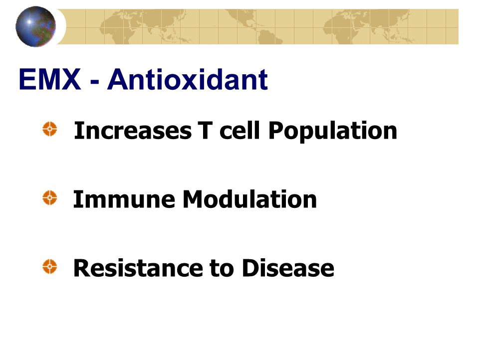 EMX - Antioxidant Increases T cell Population Immune Modulation Resistance to Disease