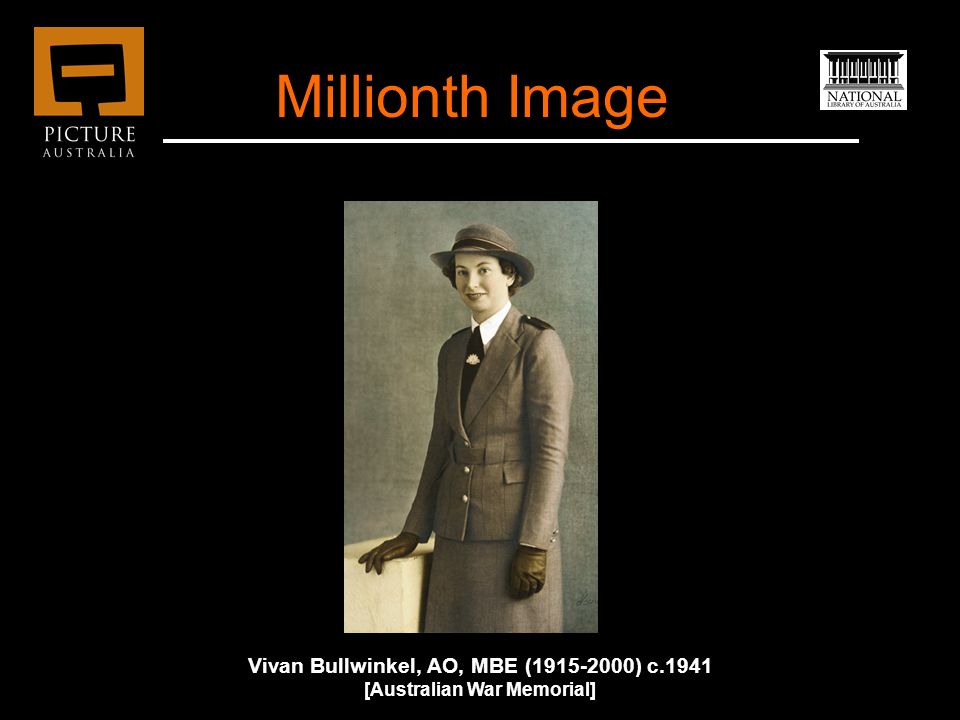 Millionth Image Vivan Bullwinkel, AO, MBE ( ) c.1941 [Australian War Memorial]