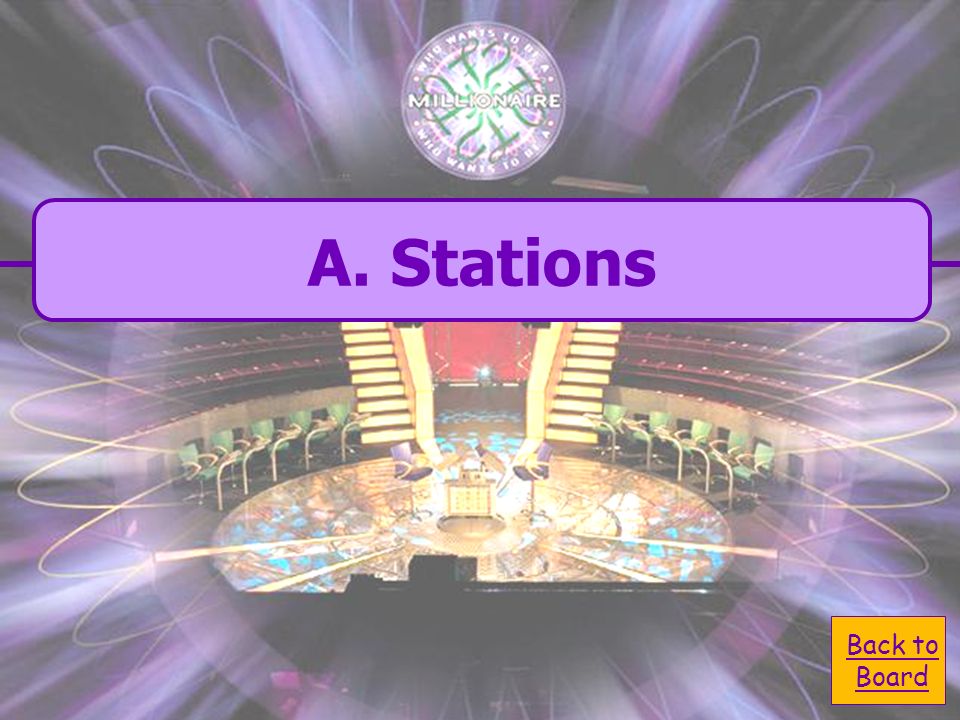  A. Homes A. Homes  C. Stations C. Stations  B.
