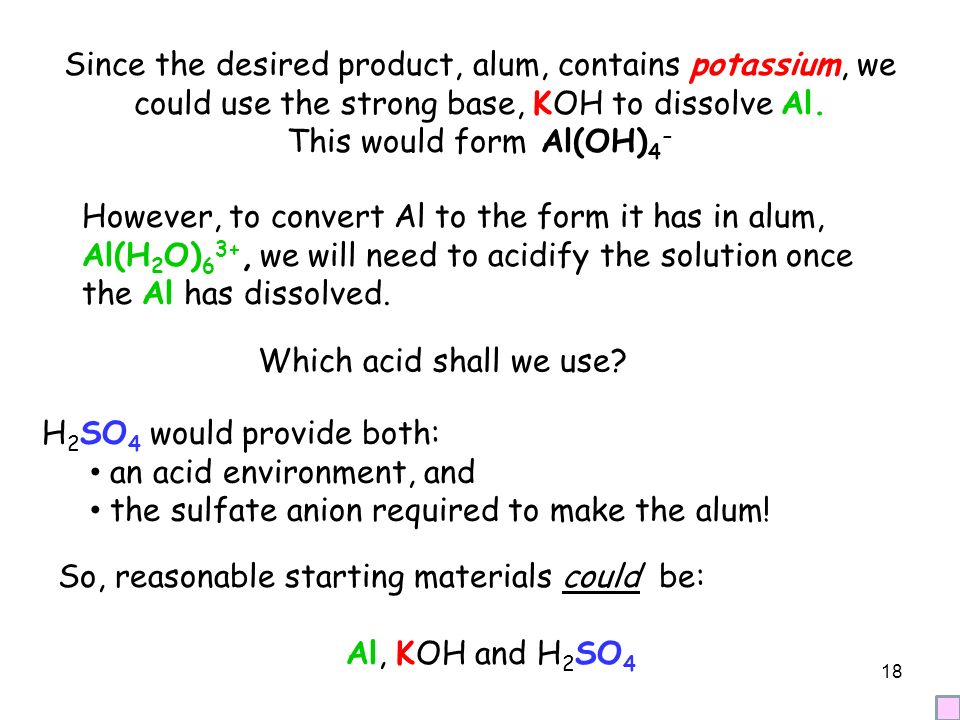 synthesis of alum