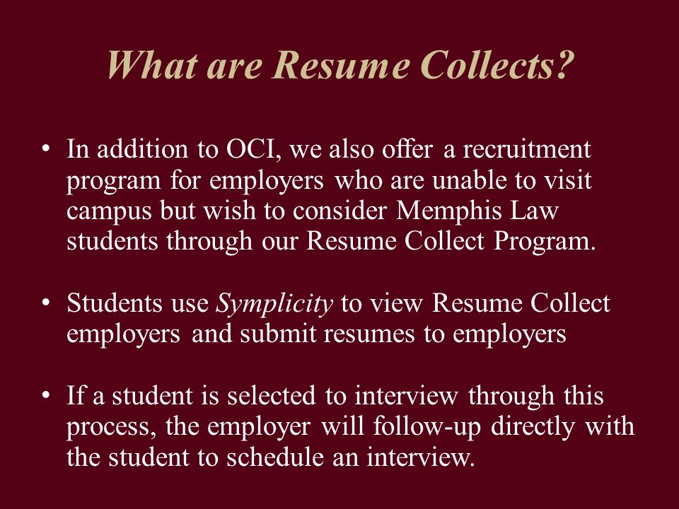 What are Resume Collects.