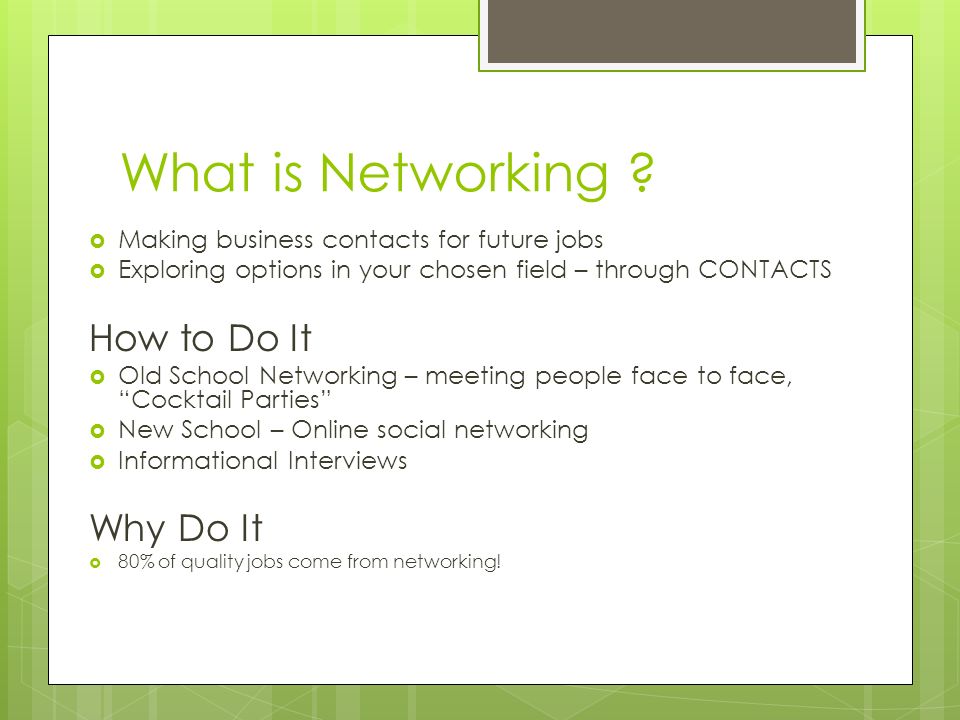 What is Networking .
