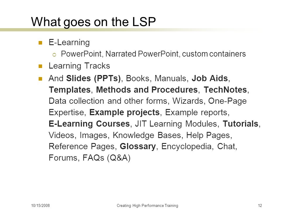 high performance training workshop second classroom lab job aid template powerpoint
