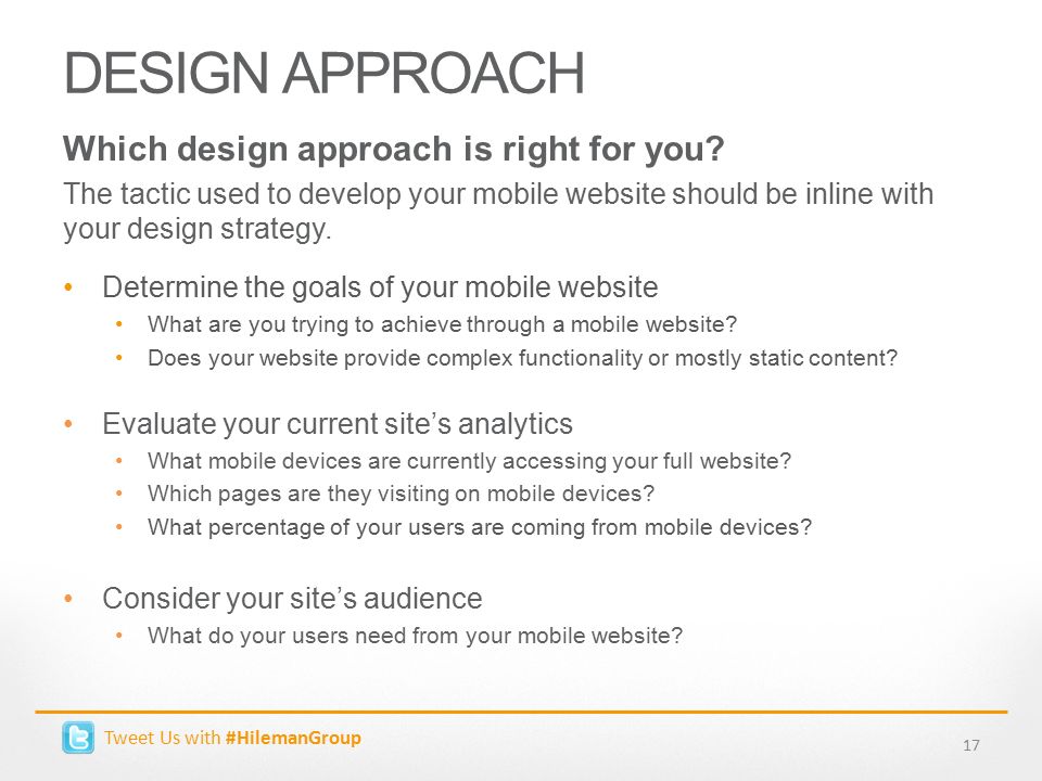 DESIGN APPROACH 17 Which design approach is right for you.