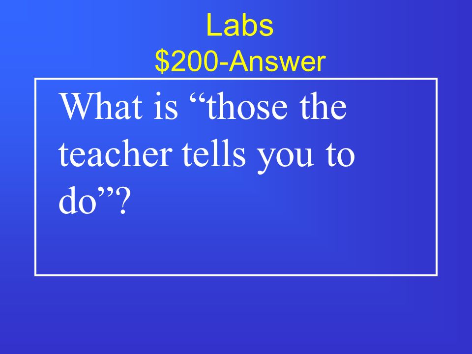 Labs $100-Answer What is worn cords, plugs, nearby water, or dangling cords