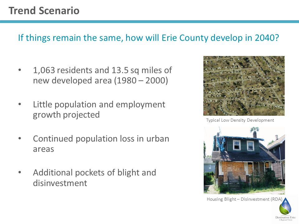 If things remain the same, how will Erie County develop in 2040.