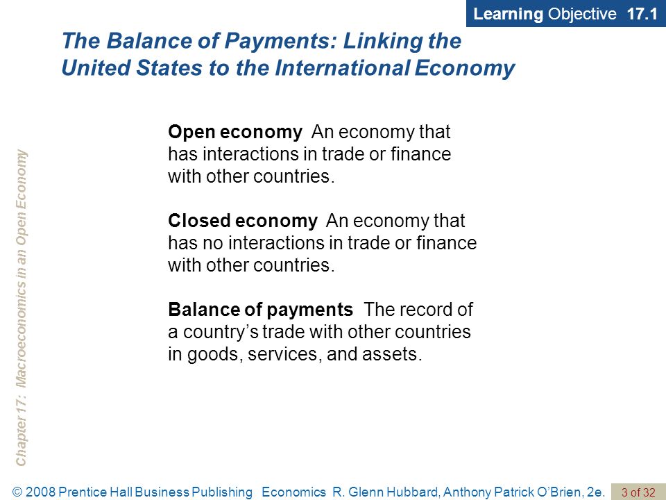 Chapter 17: Macroeconomics in an Open Economy © 2008 Prentice Hall Business Publishing Economics R.